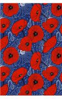 Journal Notebook Red Poppies On Navy: 110 Page Lined and Numbered Journal With Index Pages In Portable 6 x 9 Size, Perfect For Writing, Taking Notes, List Making, Journaling and Doodling