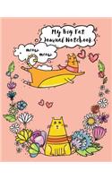 My Big Fat Journal Notebook For Cat Lovers Funny Flying Cartoon Cat 9: 300 Plus Pages, Jumbo Sized Plain, Blank Unlined Journal Notebook For Journaling, Writing, Planning and Doodling In Large 8.5 by 11 Size.(44 Jumbo Plain Journal Series 3)