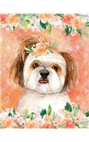 My Big Fat Journal Notebook For Dog Lovers Shih Tzu In Flowers 5: 300 Plus Pages, Jumbo Sized Plain, Blank Unlined Journal Notebook For Journaling, Writing, Planning and Doodling In Large 8.5 by 11 Size.