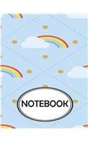 Notebook: Dot-Grid, Graph, Lined, Blank Paper: Rainbow Cloud: notebook journal, notebook marble, notebook paper, diary, 8.5" x 11", 110 pages