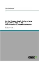 Zu: Karl Popper: Logik der Forschung, Kapitel IV u. V (§§ 19-30) - Falsifizierbarkeit und Basisprobleme