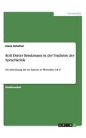 Rolf Dieter Brinkmann in der Tradition der Sprachkritik