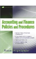 Accounting and Finance Policies and Procedures, (with URL)