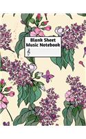 Blank Sheet Music Notebook: Easy Blank Staff Manuscript Book Large 8.5 X 11 Inches Musician Paper Wide 12 Staves Per Page for Piano, Flute, Violin, Guitar, Trumpet, Drums, Cell