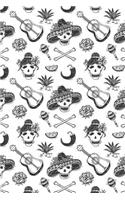 Day Of The Dead Pattern Sugar Skull Santa Muerte 22: Blank Dot Grid Notebook for Day Of The Dead Lovers