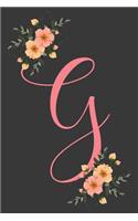 G Initial Monogram Dot Grid Notebook Journal: Elegant Floral Monogram Gifts For Women And Girls, 120 Pages 6x9