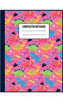 Composition notebook: Cute Trendy Dinosaur Wide Ruled Paper Notebook Journal - Pretty Wide Blank Lined Workbook for Teens Kids Students Girls for Home School College for 