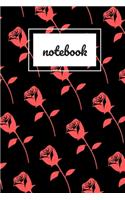 Red rose print notebook: novelty notebook 6"x9"