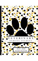 Veterinary Nursing Student 2019-2020 Weekly Planner: DVM Nurse Technician Education Monthly Daily Class Assignment Activities Schedule July 2019 to December 2020 Journal Pages Paw Print Black Gold Dots