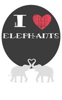 I Heart Elephants: A Cute Elephant Lovers Journal / Notebook / Diary Perfect for Birthday Present or Christmas Gift Great for kids, Teens or Students(6x9 - 110 Blank L