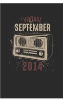 Vintage September 2014: Small Lined Notebook - Birthday Gift or Anniversary Gift Idea