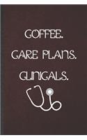 Coffee Care Plans Clinicals: Nurse Blank Lined Notebook Write Record. Practical Dad Mom Anniversary Gift, Fashionable Funny Creative Writing Logbook, Vintage Retro 6X9 110 Page