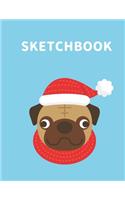 Sketchbook: A Cute Dog Kawaii Sketchbook for Kids: 100 Pages of 8.5" x 11" Large Blank Paper for Drawing, Doodling Painting or Sketching