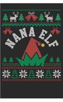 Gift Notebook: Christmas Nana Elf 6x9 Dot Grid 120 Pages