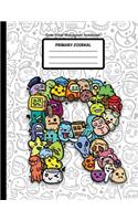 Cute Initial Monogram Notebook Primary Journal