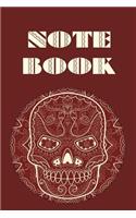 Notebook: Sugar Skull - Day of the Dead - Composition Book . Cornell Notes - Brick Red Sugar Skull