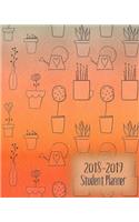 2018-2019 Student Planner: Monthly/Weekly/Daily Planner August 2018 to July 2019 with extras / Orange Plant Pattern Cover / 8" x 10"