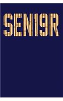 Sen19r: Dark Blue, Bamboo Theme Design, Blank College Ruled Line Paper Journal Notebook for Class of 2019 Seniors and Their Families. (SEN19R Girl Senior Ye