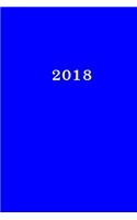 2018: Calendrier/Agenda: 1 semaine sur 2 pages, Format 6" x 9" (15.24 x 22.86 cm), Couverture bleu