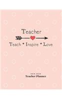 Teacher Teach Inspire Love 2019-2020 Teacher Planner