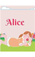 Alice Personalized Sketchbook Journal Notebook