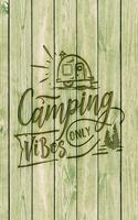 Camping Vibes Only: Family Camping Planner & Vacation Journal Adventure Notebook - Rustic BoHo Pyrography - Green Boards