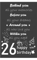 behind you all your memories before you all your dreams happy birthday 26th