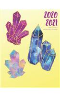 Daily Planner 2020-2021 Watercolor Crystals 15 Months Gratitude Hourly Appointment Calendar