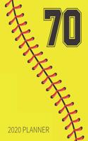 70 2020 Planner: Softball Jersey Number 70 Seventy Weekly Planner Includes Daily Planner & Monthly Overview - Personal Organizer With 2020 Calendar - Perfect For Gir