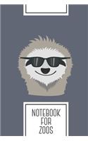 Notebook for Zoos: Lined Journal with Sloth with sunglasses Design - Cool Gift for a friend or family who loves fun presents! - 6x9" - 180 White lined pages - You Can 