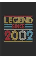 Legend Since 2002: Blank Lined Notebook (6" x 9" - 120 pages) Birthday Themed Notebook for Daily Journal, Diary, and Gift