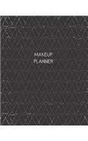 Makeup Planner: Face Chart Workbook for Planning and Practicing Makeup/Personal and Professional Classy Black with Silver/White Design