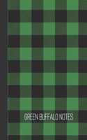 green buffalo notes: small lined Buffalo Plaid Notebook / Travel Journal to write in (6'' x 9'') 120 pages