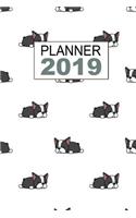 Planner 2019: Boston Terrier Pattern 12 Month Weekly Planner, Calendar, Organizer, Notes & Goals (Small Size Planner 6x9 inches 135 pages)