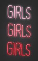 Girls Girls Girls: Dancer Themed Neon Lights Design Blank Lined Notebook Journal