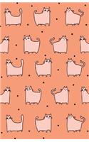 Journal Notebook For Cat Lovers - Funny Cat Pattern In Orange: 162 Lined and Numbered Pages With Index Blank Journal For Journaling, Writing, Planning and Doodling.(22 Lined Journal Notebook)