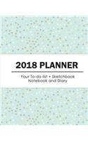 2018 Planner: Gold Dots in Pastel Blue: 2018-2019 Monthly Calendar Planner - Size 8x10 Inches (Organize Your Goals): Gold Dots in Pastel Blue: 2018-2019 Monthly Calendar Planner - Size 8x10 Inches (Organize Your Goals)