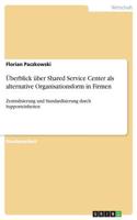 Überblick über Shared Service Center als alternative Organisationsform in Firmen: Zentralisierung und Standardisierung durch Supporteinheiten