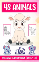 48 Animals Coloring Book For Kids