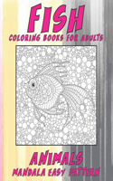 Coloring Books for Adults Mandala Easy Pattern - Animals - Fish