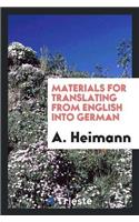 Materials for Translating from English Into German