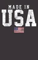 Notebook: USA American Flag Made In 4th Of July Dot Grid 6x9 120 Pages