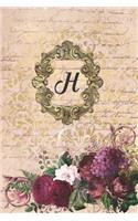 Simply Dots Dot Journal Notebook - Gilded Romance - Personalized Monogram Letter H: Dot Grid Booklet to Draw and Write Your Past, Present and Future Life Experiences.