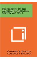 Proceedings of the American Antiquarian Society V62, No. 1