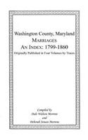 Marriages of Washington County, Maryland. An Index