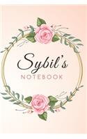 SYBIL'S Customized Floral Notebook / Journal 6x9 Ruled Lined 120 Pages School Degree Student Graduation university