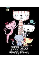 2020-2022 Monthly Planner: Cute Funny Cats, Three Year 36 Months Calendar Agenda Schedule Organizer January 2020 to December 20222 With Holidays and inspirational Quotes