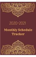 2020 -2021 Monthly Schedule Tracker