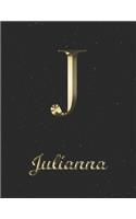 Julianna: 1 Year Daily Planner (12 Months) - Yellow Gold Effect Letter J Initial First Name - 2020 - 2021 - 365 Pages for Planning - January 20 - December 20 