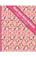 Blank Unicorn Music Sheet Notebook